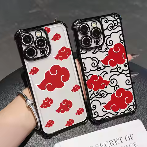 N-N-arutos A-Akatsukis Red Clouds For Google Pixel 8 7 10 9 Pro XL A 7A 8A 9A 10A 5G Case Silicone S