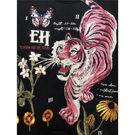 ED Edhardy New Style Printed Hot Diamond Embroidered Flower Tiger Head Casual Round Neck Ladies Autu