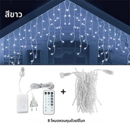 3.5 M-40 M Icicle String ไฟ LED ไฟ Fairy Christmas Garland กลางแจ้งสําหรับปีใหม่ Garden Yard Party ง