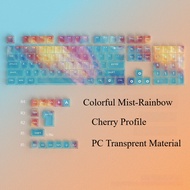 Colorful Mist Rainbow Keycaps Cherry Profile Shine Through  PC Material 119 Keys Complete Set for 10
