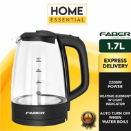 Faber 1.7L Glass Kettle FCK CRISTALLO II 170GR | FCK OCEANO 170BK | 2200W