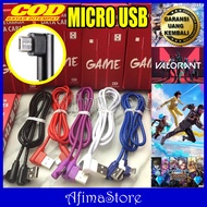 Kabel Data Gaming Bengkok Micro USB Untuk HP OPPO A17K A16E A5S A33 A37 A83 A11K A3S A5 A7 A9 A1K A7