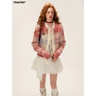 MAMC red checkered cardigan sweater