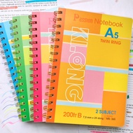 XO Double spring-lined notebook with plastic cover A5 KLong 200 pages; MS: 365