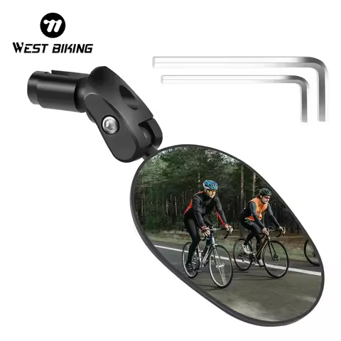WEST BIKING Wide Angle Bike Rearview Mirror 360 Rotation Adjustable Bicycle Handlebar Mirror MTB Roa