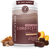 Charlotte's Web Energy Support Mushroom Gummies w/Cordyceps & Shiitake Mushrooms, Caffeine-Free Ener