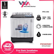 Pensonic 10KG Washing Machine Semi Auto Top Load Washer/Mesin Basuh Auto (PWS-1006) Mesin Basuh Manual /洗衣机