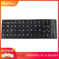 Nearbuy Language Keyboard Decal  White Letter Sticker Universal Waterproof for Desktop 10in To 17in Laptop PC