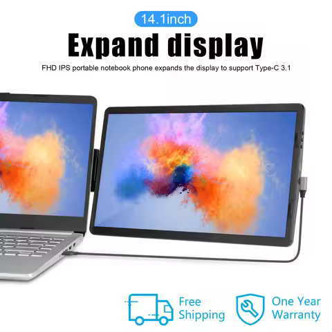 14 6 Inch LCD Laptop Monitor Foldable Screen For Conference Office Type C Computer Phone Switch PS4/