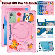 for Tablet  Tab M9Pro M9 Pro 10.8 inch 360 Degree Rotating Cute Cartoon Shockproof Soft Silicone Pro