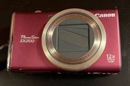 กล้องแคนนอนมือสอง Canon PowerShot PowerShot SX200 IS 12.1MP กล้องดิจิตอล - สีแดง