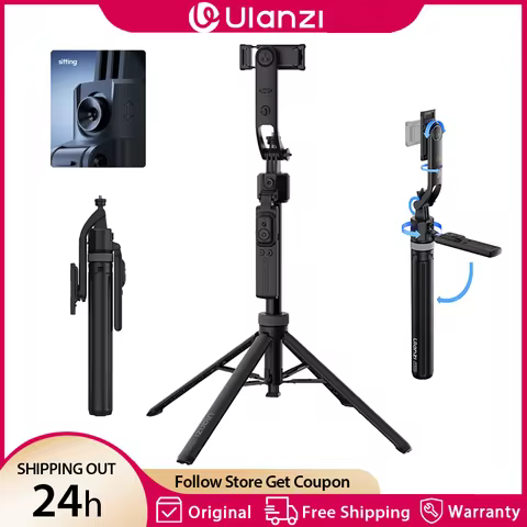 Ulanzi TT23 1.63M Auto Tracking Selfie Stick Quad-Leg Phone Tripod Stand with 10M Remote Control Ges
