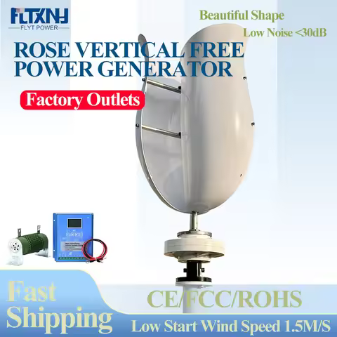 2KW 3KW Wind Generator Vertical Axis Wind Turbine 24V 48V 12V Complete System Kit Low Start Wind Spe