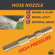 Brass Hose Nozzle High Pressure Adjustable Twist Host Garden Hose Water Jet Sprayer Muncung Paip 喷嘴 