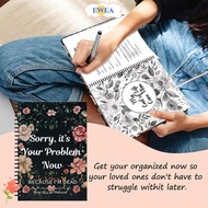 EWEA End of Life Planner, Color When I'm Gone Workbook Legacy Planning Notebook, Funny I'm Dead Now 