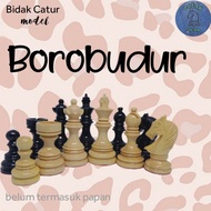 Unik Bidak catur kayu mentaos model Borobudur Premium Standar Limited
