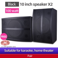 100W 10 inch Speaker 2-Way Full-Range Passive Speaker Karaoke Home Theater TV Amplifier Speaker DJ SubwooferBarChurchWooden BoxA Pair