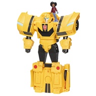 Transformers Toys EarthSpark Spin Changer Bumblebee 8-Inch Action Figure with Mo Malto 2-Inch Figure