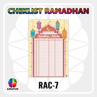 Poster Checklist RAMADHAN ACTIVITY - Ceklist Aktifitas tema Ramadhan