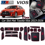 Toyota Vios Car Slot Mat Silicone Non Slip Mat Car Interior Door Slot Anti Slip Mat Accessories for 