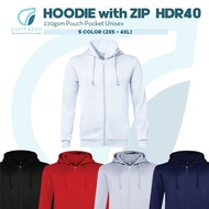 ULTIFRESH Plain Hoodie Side Pocket Jacket Beam Polyester Cotton Hoodie with Zip Jaket Lelaki Unisex 