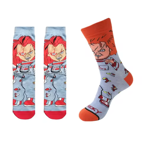 Funny Chucky Adult Stocking Good Guys Anime Cosplay Cartoon Sports Novelty Socks Christmas Festival 