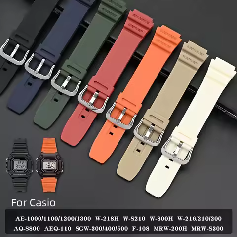 RESIN Watch Band For CASIO G-SHOCK AE-1000W 1300 1200 AQ-S810W S800W SGW-300H 400H 500H W-S200H 800H