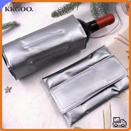 KKGOO Insulated Wine Sleeve, Refrigerant Gel 33cm x 18cm Wine Cooler Bag, Rapid Ice Less Silver  Reu