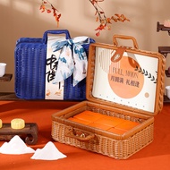 ST-🚢Chinese Rattan Woven Mid-Autumn Festival Gift Box Baking Bamboo Woven Gift Box Portable High-End Gift Moon Cake Box