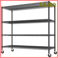 ABJKO 55.5 W ชั้นวางของ2500LBS ชั้นวางโลหะแบบทำงานหนักกับล้อชั้นวางของลวดสำหรับการจัดเก็บปรับที่เก็บ