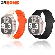 24HOME Magnetic Silicone Watch Strap for Watch Bands 38mm 40mm 42mm 44mm 46mm 49mm Bracelet iWatch S