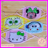 famindo - [ 1 Buah ] Masker Kain Duckbill Face Karakter / Earloop Mask Wajah Kain Strap Tali Hijab /