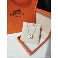 H.Classic TISCOHLetter Necklace White Rose Gold Necklace