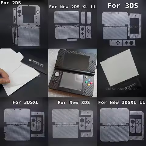 For 2DS/3DS/New 3DS/NEW2DSXL/NEW3DS XL LL/3DS LL Controller Transparent Skin Carbon Fiber Protective