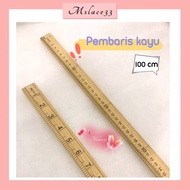 100cm/ 1m Pembaris kayu meter/ Pembaris Tukang jahit/ Tailoring Ruler Meter/Wooden Ruler