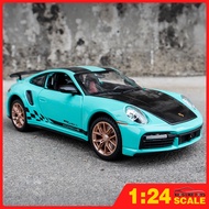 KLT 1:24 Porsche 911 Turbo S Metal Alloy Toys Car Model Diecast Vehicle For Boys Kids Simulation Sou