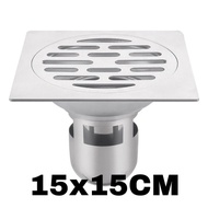 Anti-foul floor drain 15x15CM non-76-90-110- stainless steel304,Bathroom Floor Drain 15x15CM