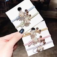 CY-AR121 KOREAN HAIR TIE 3 IMPORTED CRYSTAL PEARLS KOREAN STYLE RUBBER HAIR TIE/