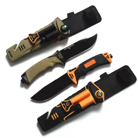 Fixed Blade Survival Knife Bear Grylls Ultimate 7Cr13 Blade Rubber Handle Outdoor Hunting Camping Kn