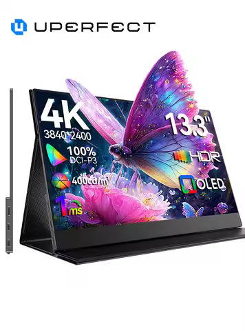 UPERFECT OLED Portable Monitor 13.3" 4K 3840*2160 1MS USB-C HDMI Computer Gaming Display with 100% D