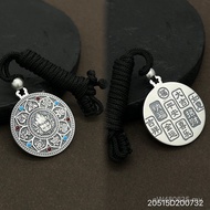 Pendant All-Match s999 Sterling Silver Necklace New Chinese Style Yellow God of Wealth Necklace Ausp