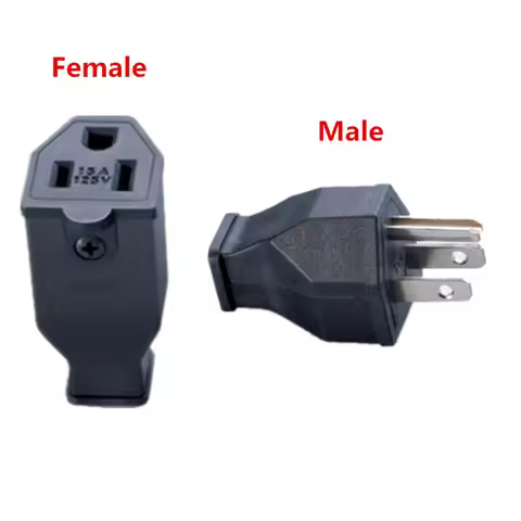 US AC Power Industrial Plug 15A 125V Male and Female Removable Wiring Plug Socket Convertor
