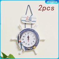 [Ahagexa] Mediterranean Wall Clock Nautical Clock for Bedroom Bathroom Dining Room