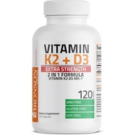 Bronson Vitamin K2 (MK7) with D3 Extra Strength Supplement Bone and Heart Health Non-GMO Formula 10,