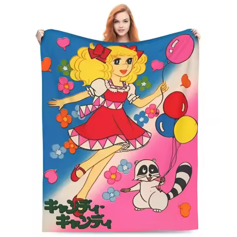 Candy Candy Manga Fleece Blankets Drama Adventure Custom Throw Blankets for Sofa Bedding Lounge