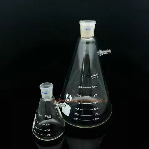 1 piece Laboratory 50ml to 2000ml Glass Buchner Flask Standard Grinding Mouth filter flask Vacuum fi