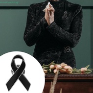 MUSEWEAR Black Ribbon Pin, Awareness Melanoma Cancer Funeral Ribbon Badge Brooch, Enamel Black Ribbo