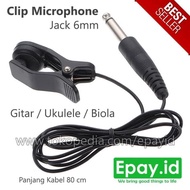 Clip Guitar Pickup Guitar Transducer Piezo Mic Cajon Ukulele Jack 6mm