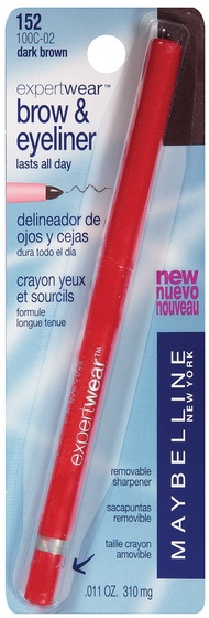 Maybelline Expert Wear Brow & Eyeliner Pencil, Dark Brown, 0.01 oz.