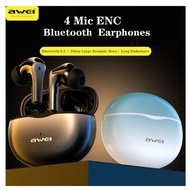 Awei T62 ENC TWS Earphones Double Mic ENC Bluetooth Earbuds Wireless Headphone Gaming Earbud with Ch